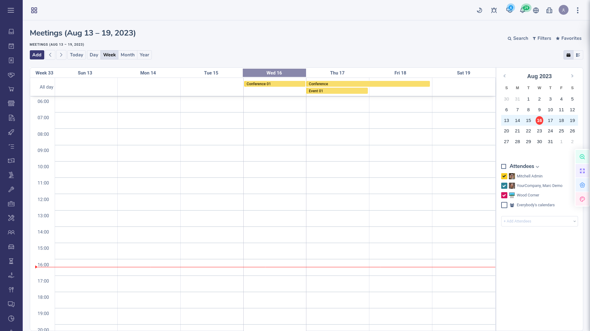 Calendar View •  Week