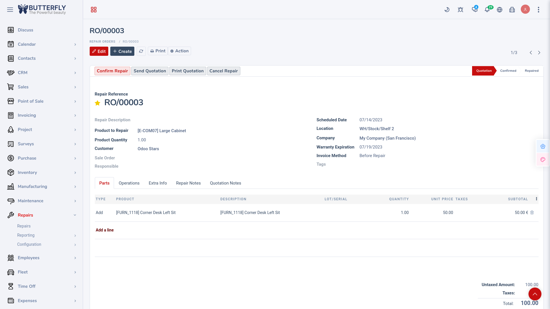 Form View •  Read mode 03