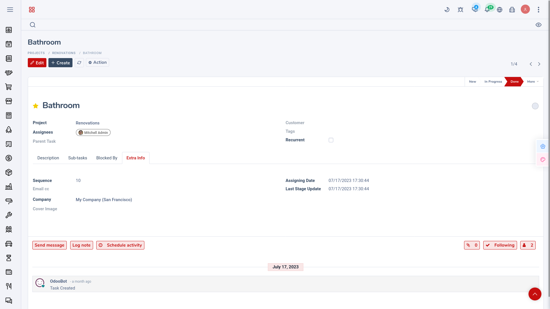 Form View •  Read mode 04
